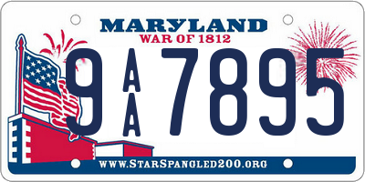 MD license plate 9AA7895
