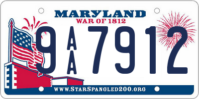 MD license plate 9AA7912