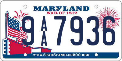MD license plate 9AA7936