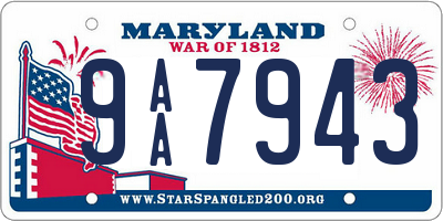 MD license plate 9AA7943