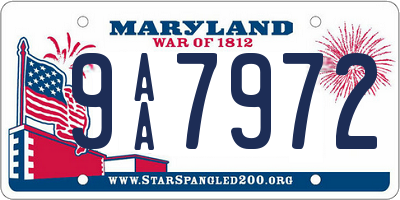 MD license plate 9AA7972