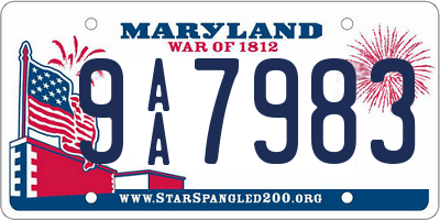 MD license plate 9AA7983