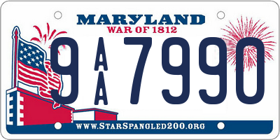 MD license plate 9AA7990