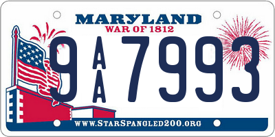 MD license plate 9AA7993