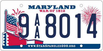 MD license plate 9AA8014