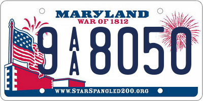 MD license plate 9AA8050