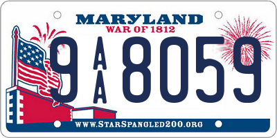 MD license plate 9AA8059