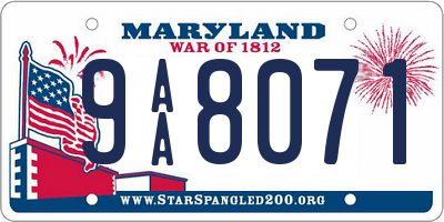 MD license plate 9AA8071