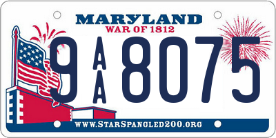 MD license plate 9AA8075