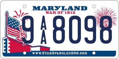 MD license plate 9AA8098