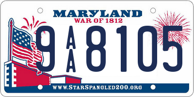 MD license plate 9AA8105