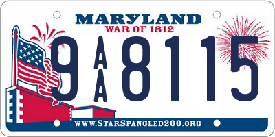 MD license plate 9AA8115