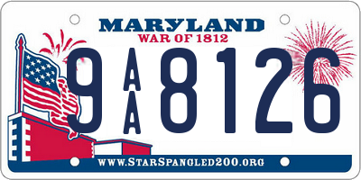 MD license plate 9AA8126