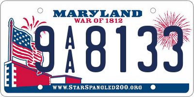 MD license plate 9AA8133