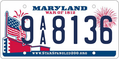 MD license plate 9AA8136