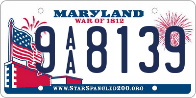 MD license plate 9AA8139