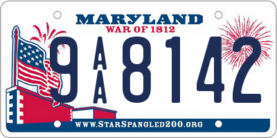 MD license plate 9AA8142