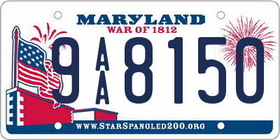MD license plate 9AA8150