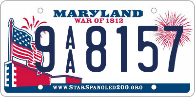 MD license plate 9AA8157