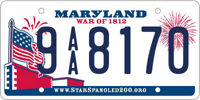 MD license plate 9AA8170