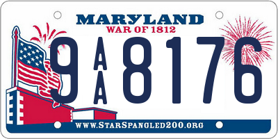 MD license plate 9AA8176