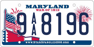 MD license plate 9AA8196