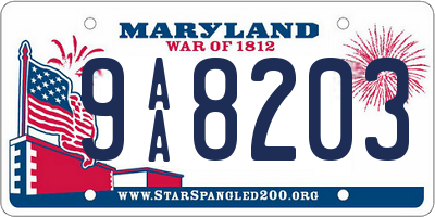 MD license plate 9AA8203
