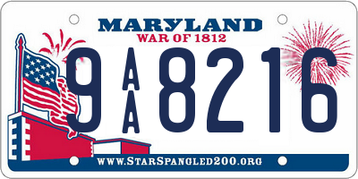 MD license plate 9AA8216