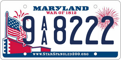 MD license plate 9AA8222
