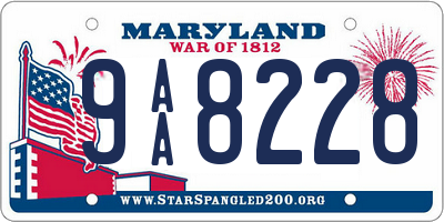 MD license plate 9AA8228