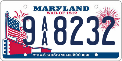 MD license plate 9AA8232