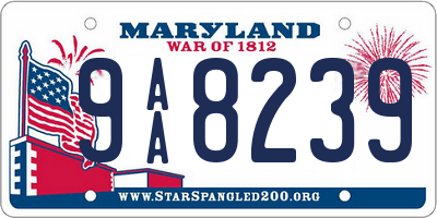 MD license plate 9AA8239