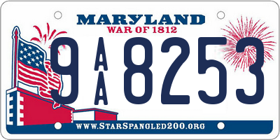 MD license plate 9AA8253