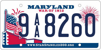 MD license plate 9AA8260