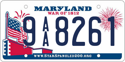 MD license plate 9AA8261