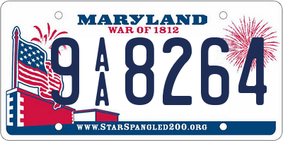 MD license plate 9AA8264