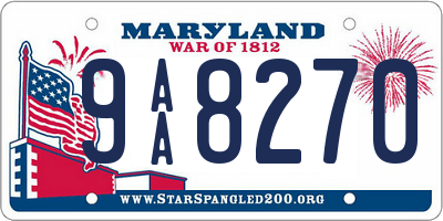 MD license plate 9AA8270