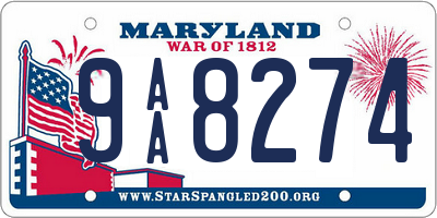 MD license plate 9AA8274
