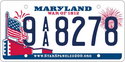 MD license plate 9AA8278