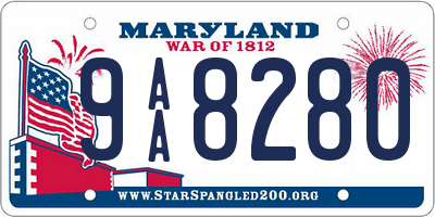 MD license plate 9AA8280