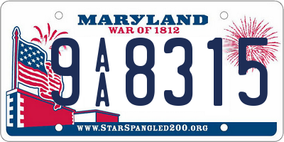 MD license plate 9AA8315