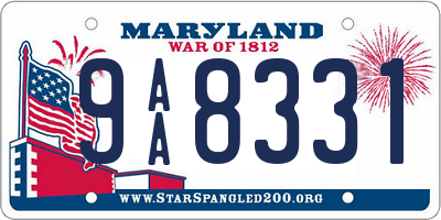 MD license plate 9AA8331