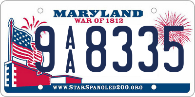 MD license plate 9AA8335
