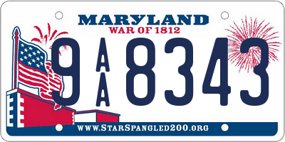MD license plate 9AA8343