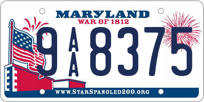 MD license plate 9AA8375