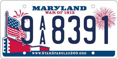 MD license plate 9AA8391