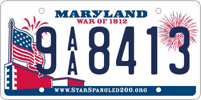 MD license plate 9AA8413
