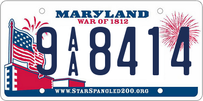 MD license plate 9AA8414