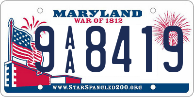 MD license plate 9AA8419