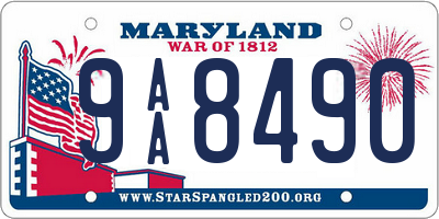 MD license plate 9AA8490